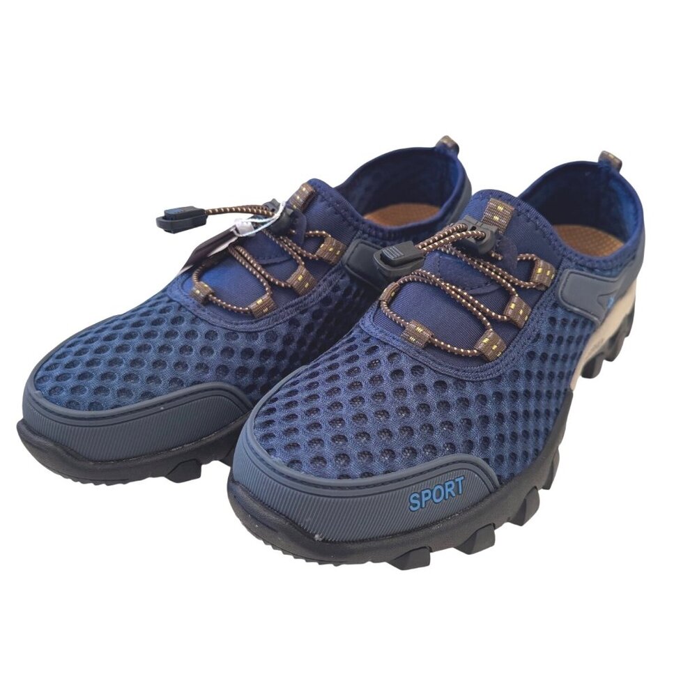 Alcubieree Sport Men's Size 8.5 EU 42 Mesh Sneaker NWB Navy Black